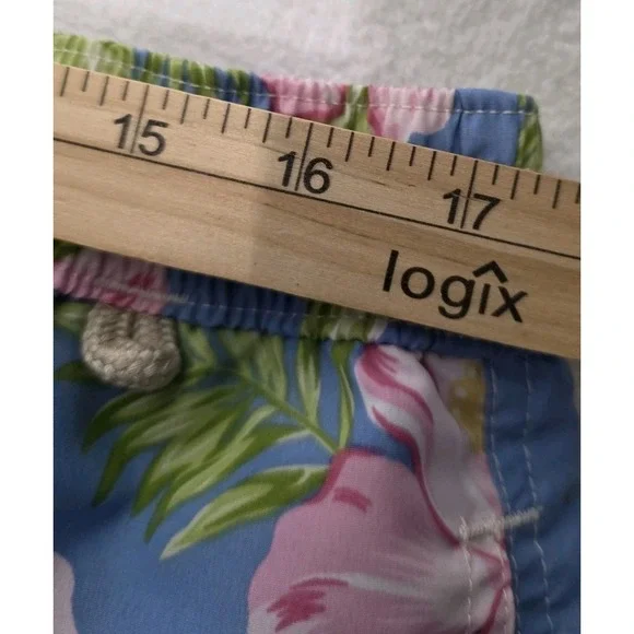 Polo Ralph Lauren Mens Swim Trunks Size XLT Lined Tropical Hawaiian Floral Blue - Picture 6 of 8